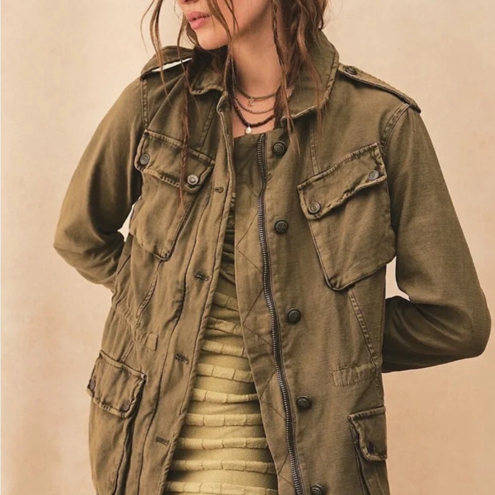 Free People not your brothers army green jacket XS